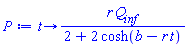 proc (t) options operator, arrow, function_assign; r*Q[inf]/(2+2*cosh(b-r*t)) end proc