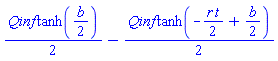 (1/2)*Qinf*tanh((1/2)*b)-(1/2)*Qinf*tanh(-(1/2)*r*t+(1/2)*b)
