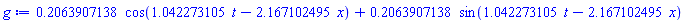 .2063907138*cos(1.042273105*t-2.167102495*x)+.2063907138*sin(1.042273105*t-2.167102495*x)