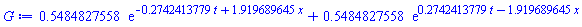 .5484827558*exp(-.2742413779*t+1.919689645*x)+.5484827558*exp(.2742413779*t-1.919689645*x)