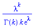 lambda^k/(GAMMA(k)*k*exp(lambda))