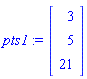 pts1 := Vector(3, {(1) = 3, (2) = 5, (3) = 21})