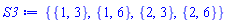 {{1, 3}, {1, 6}, {2, 3}, {2, 6}}