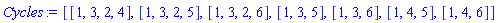[[1, 3, 2, 4], [1, 3, 2, 5], [1, 3, 2, 6], [1, 3, 5], [1, 3, 6], [1, 4, 5], [1, 4, 6]]
