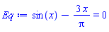 sin(x)-3*x/Pi = 0