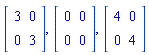 Matrix(2, 2, {(1, 1) = 3, (1, 2) = 0, (2, 1) = 0, (2, 2) = 3}), Matrix(2, 2, {(1, 1) = 0, (1, 2) = 0, (2, 1) = 0, (2, 2) = 0}), Matrix(2, 2, {(1, 1) = 4, (1, 2) = 0, (2, 1) = 0, (2, 2) = 4})