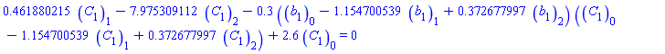 .461880215*C[1][1]-7.975309112*C[1][2]-.3*(b[1][0]-1.154700539*b[1][1]+.372677997*b[1][2])*(C[1][0]-1.154700539*C[1][1]+.372677997*C[1][2])+2.6*C[1][0] = 0