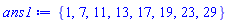 {1, 7, 11, 13, 17, 19, 23, 29}