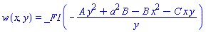 w(x, y) = _F1(-(A*y^2+B*a^2-B*x^2-C*x*y)/y)