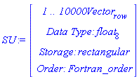 SU := Vector(4, {(1) = ` 1 .. 10000 `*Vector[row], (2) = `Data Type: `*float[8], (3) = `Storage: `*rectangular, (4) = `Order: `*Fortran_order})