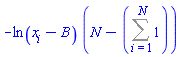 -ln(x__i-B)*(N-(Sum(1, i = 1 .. N)))