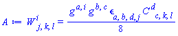 W[`~i`, j, k, l] = (1/8)*Physics:-g_[`~a`, `~i`]*Physics:-g_[`~b`, `~c`]*Physics:-LeviCivita[a, b, d, j]*Physics:-Weyl[`~d`, c, k, l]