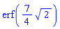 erf((7/4)*2^(1/2))