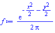 (1/2)*exp(-(1/2)*x^2-(1/2)*y^2)/Pi