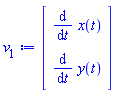 Vector(2, {(1) = diff(x(t), t), (2) = diff(y(t), t)})