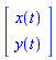Vector(2, {(1) = x(t), (2) = y(t)})