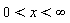 0 < x and x < infinity