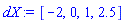 [-2, 0, 1, 2.5]