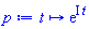 proc (t) options operator, arrow; exp(I*t) end proc