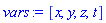 [x, y, z, t]