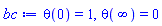 theta(0) = 1, theta(infinity) = 0