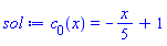 c[0](x) = -(1/5)*x+1