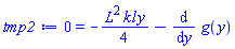 0 = -(1/4)*L^2*kl*y-(diff(g(y), y))