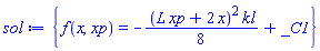 {f(x, xp) = -(1/8)*(L*xp+2*x)^2*kl+_C1}