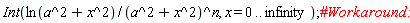 Int(ln(a^2+x^2)/(a^2+x^2)^n, x = 0 .. infinity)