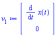Vector(2, {(1) = diff(x(t), t), (2) = 0})