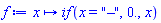 f := proc (x) options operator, arrow; `if`(x = "&ndash;", 0., x) end proc