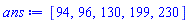 [94, 96, 130, 199, 230]