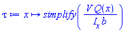 proc (x) options operator, arrow; simplify(V*Q(x)/(I__x*b)) end proc