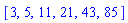 [3, 5, 11, 21, 43, 85]