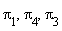 `&pi;__1`, `&pi;__4`, `&pi;__3`