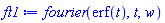 fourier(erf(t), t, w)