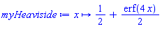 proc (x) options operator, arrow; 1/2+(1/2)*erf(4*x) end proc