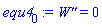 diff(diff(W(x), x), x) = 0