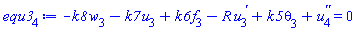 -k8*w[3](x)-k7*u[3](x)+k6*f[3](x)-R*(diff(u[3](x), x))+k5*theta[3](x)+diff(diff(u[4](x), x), x) = 0
