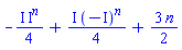 -((1/4)*I)*I^n+((1/4)*I)*(-I)^n+(3/2)*n