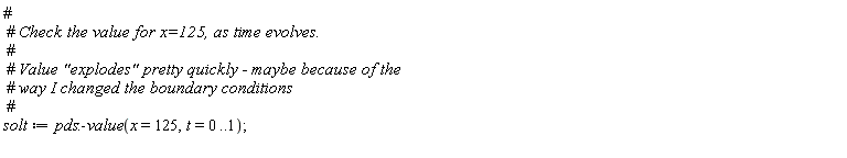 solt := pds:-value(x = 125, t = 0 .. 1)