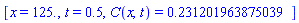 [x = 125., t = .5, C(x, t) = HFloat(0.23120196387503933)]