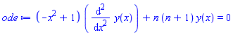 (-x^2+1)*(diff(diff(y(x), x), x))+n*(n+1)*y(x) = 0