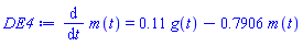 diff(m(t), t) = .11*g(t)-.7906*m(t)