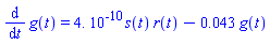diff(g(t), t) = 0.4e-9*s(t)*r(t)-0.43e-1*g(t)