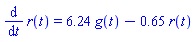 diff(r(t), t) = 6.24*g(t)-.65*r(t)
