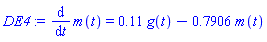 diff(m(t), t) = .11*g(t)-.7906*m(t)