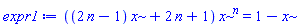 ((2*n-1)*x+2*n+1)*x^n = 1-x