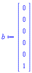 array( 1 .. 6, 1 .. 1, [( 3, 1 ) = (0), ( 4, 1 ) = (0), ( 5, 1 ) = (0), ( 1, 1 ) = (0), ( 6, 1 ) = (1), ( 2, 1 ) = (0)  ] )