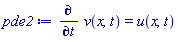 diff(v(x, t), t) = u(x, t)